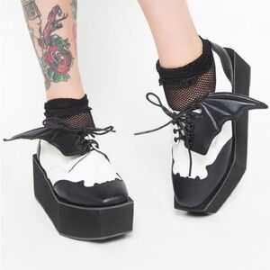 Iron fist batwing platform creepers shoes